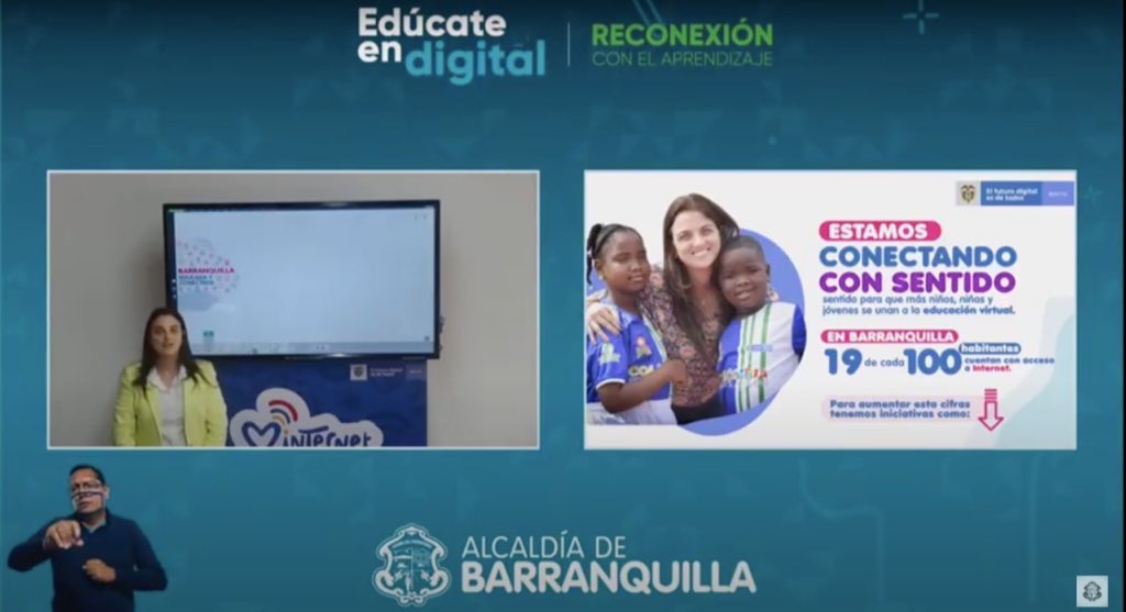SecEducacionBAQ's tweet photo. #AEstaHora interviene nuestra invitada especial, la ministra de @MinTIC_responde, @karenabudi, quien nos comparte grandes retos y proyectos de conectividad para nuestra ciudad y región #EdúcateEnDigital 

📲Conéctate https://t.co/vCELnKsRJP https://t.co/8mH0yVNk7z