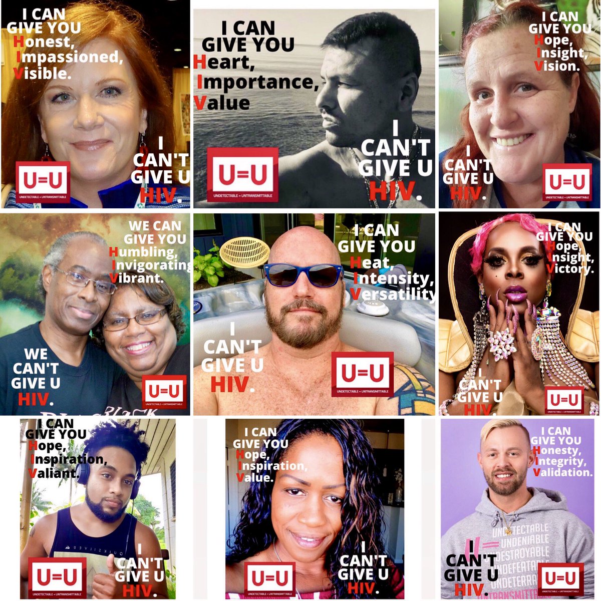 The “I CAN GIVE U” campaign has almost taken on a life of its own! I am Humbled, Inspired and Verklempt by each of your contributions.
Send your picture and H, I and V words to me at randyjohndavis@gmail.com🥰

#ICanGiveU
#UequalsU #ICantGiveUHIV #ScienceNotStigma #FactsNotFear