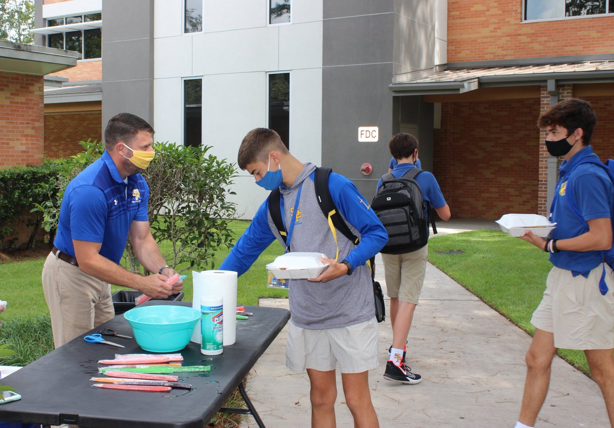 SPSWolfpack's tweet photo. We pause to honor and remember Bro. Ralph Baltz, FSC, who would have turned 100 last week, and his dedication to the Lasallian Mission just as he would have wanted us to - with a treat for our students.  @wolfnationsps https://t.co/hJJG3jpX8W