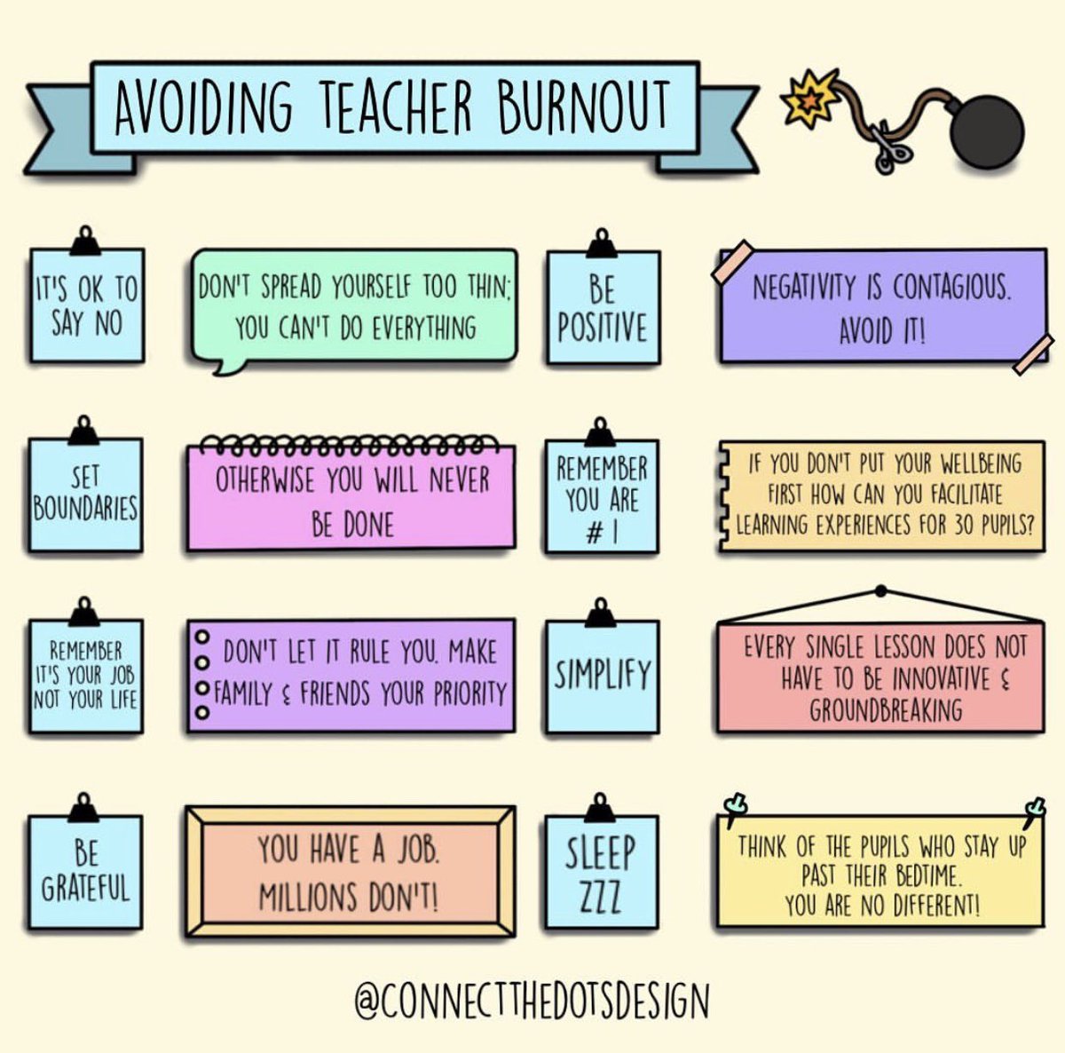 IgnatiusDineen's tweet photo. Teacher #burnout is real. You can only do so much as one person. Balance will be the 🔑 to your success. https://t.co/AckggreHEV