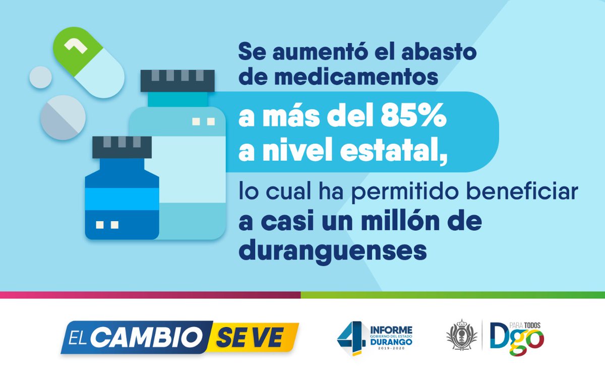 SSDurango's tweet photo. #ElCambioSeVe Hoy los duranguenses tienen la oportunidad de contar con los medicamentos para su tratamiento. #ConAispuro https://t.co/UqsZLcSIuZ