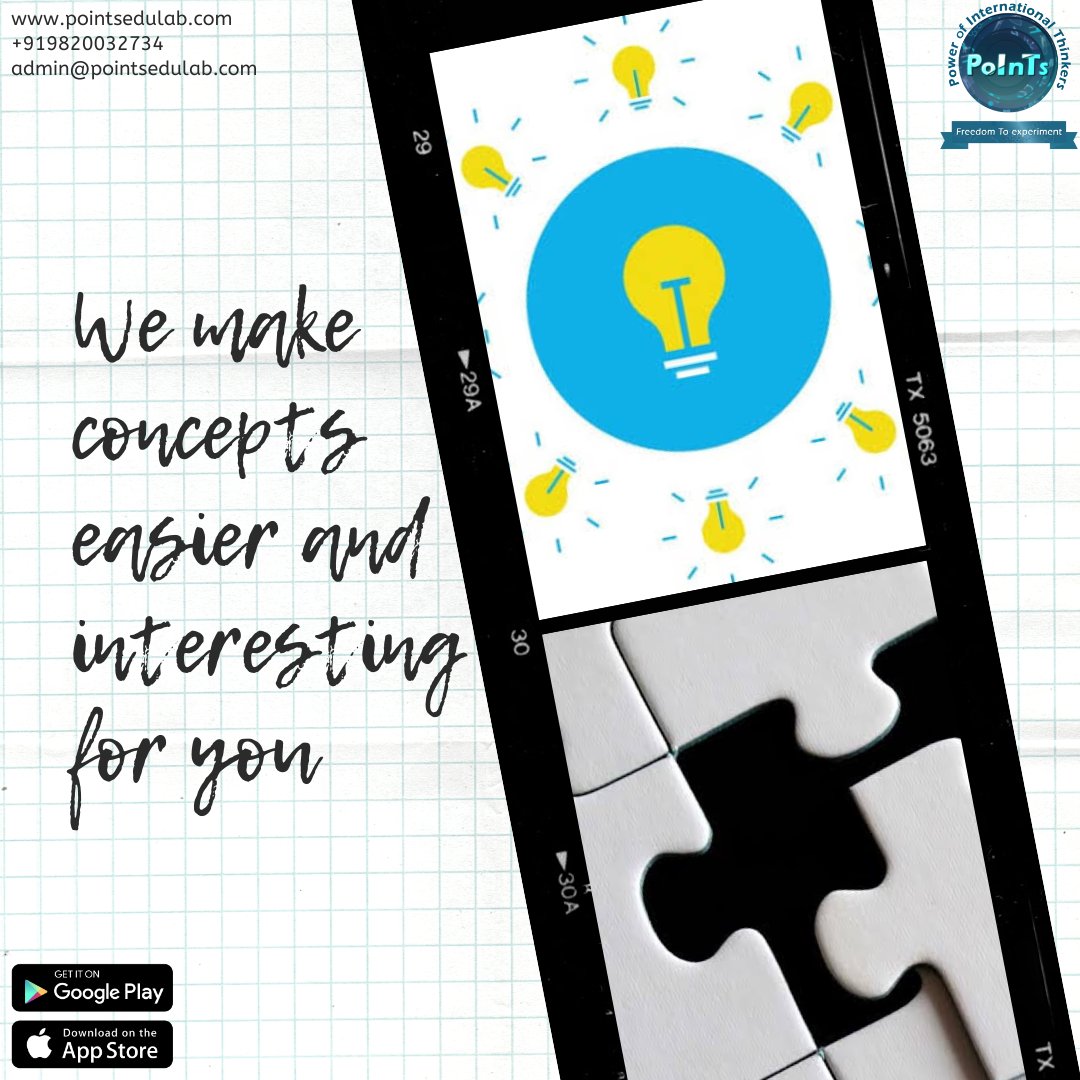 p_edulab's tweet image. At Points Edulab we strive to make every concept easier and make it understandable to you with real time case studies, doubt solving activities, tutorial videos and more. 

Visit Website - pointsedulab.com

Download App - onelink.to/b7c3f3