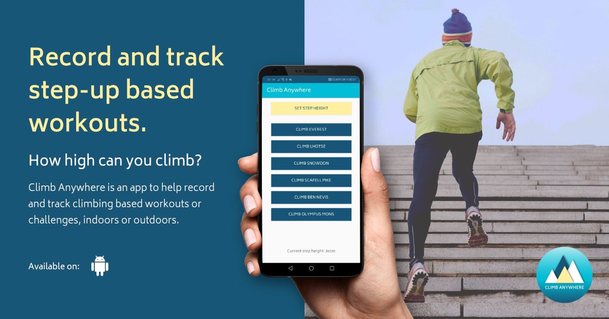 climbanywhere's tweet photo. Have you checked out our app yet? #ThursdayMotivation #climbing #mountains #challenge #workout #ExerciseAtHome #virtualclimb #everest #snowdon https://t.co/G0kJfLMhip