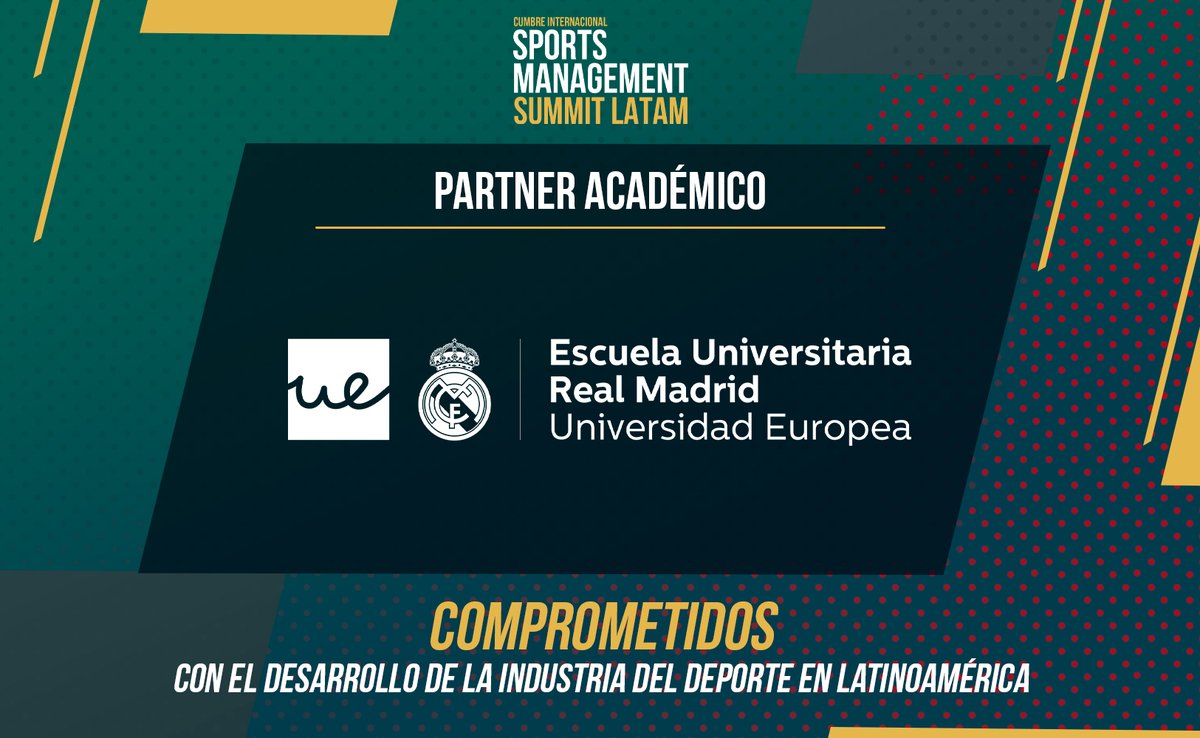 RealMadridUE's tweet photo. 🚨Alerta Evento🚨

El 18 de Septiembre participaremos como Partner Académico en el SPORTS MANAGEMENT SUMMIT LATAM

Información e Inscripción gratuita:
https://t.co/7aWUl3geNr

Una oportunidad exclusiva para aprender de los profesionales líderes de la Industria 

TE ESPERAMOS! https://t.co/rbu3Q6OKWC