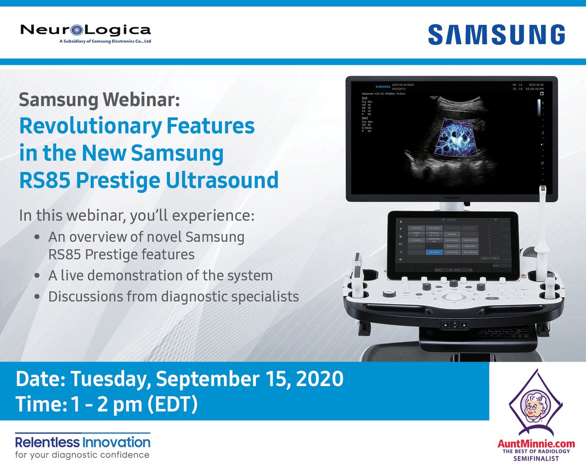 samsunghcusa's tweet photo. We’re so excited to share the revolutionary features of our RS85 Prestige #Ultrasound, including a live demo and discussions from diagnostic experts, in a webinar on September 15.

Register here: https://t.co/WAScMcqq4V https://t.co/m5B2vDXmQk
