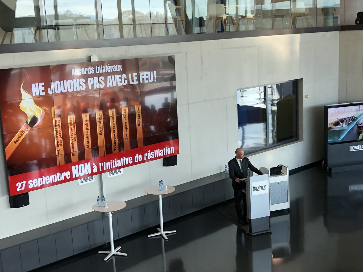 3ème CF présent dans le canton en une semaine pour défendre les sujets de votations du 27 septembre . Le CF Alain Berset rappelle l’importance des échanges économiques avec l‘UE: 1 mia par jour d‘exportations pour la CH <a href="/CVCI_Lausanne/">CVCI</a> #resiliationNON #votationsCH #economieCH