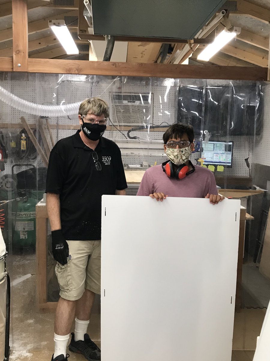 Thank you to our Robotics team (<a href="/Friarbots/">Friarbots Team 3309</a>) for making custom sneeze guards to help keep our teachers safe in the classroom! 
#ServiteStrongServiteSafe #WeAreServite #FormingFaithFilledLeaders #Credo #BacktoSchool