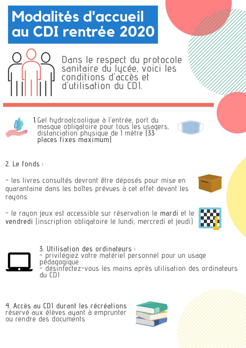 JFiliol's tweet photo. Cogitations et modalités d’accueil au CDI #profdoc #RENTREE2020 https://t.co/jj41ITfujx