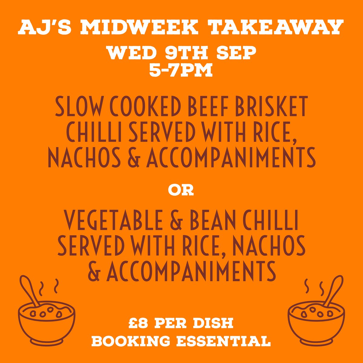 AjCarlyon's tweet photo. Next weeks midweek takeaway courtesy of Kim Evans - Booking essential via 01726 817441 - table booking to enjoy the food in with us can also be arranged 👍

Running from 5-7pm on Wednesday 9th Sep https://t.co/dr9j09vmTe