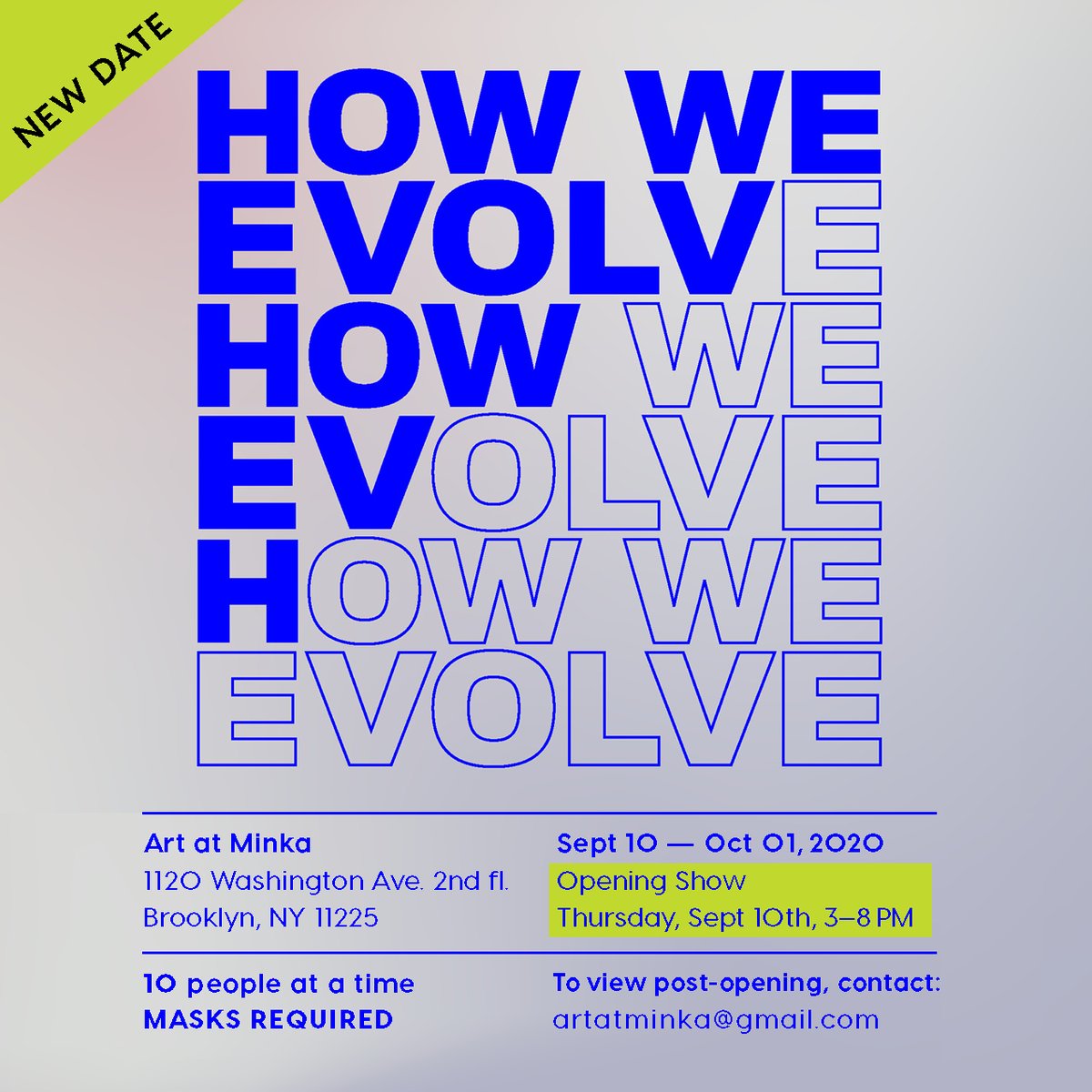 CompoundCowork's tweet photo. At last we are opening our inaugural Art at Minka show with a reception next Thursday, September 10th from 3 to 8 PM. We'll be allowing 10 people in at a time and mask wearing is required. This "How We Evolve" show has truly been a lesson in evolution for us! https://t.co/663zGKg5Vm