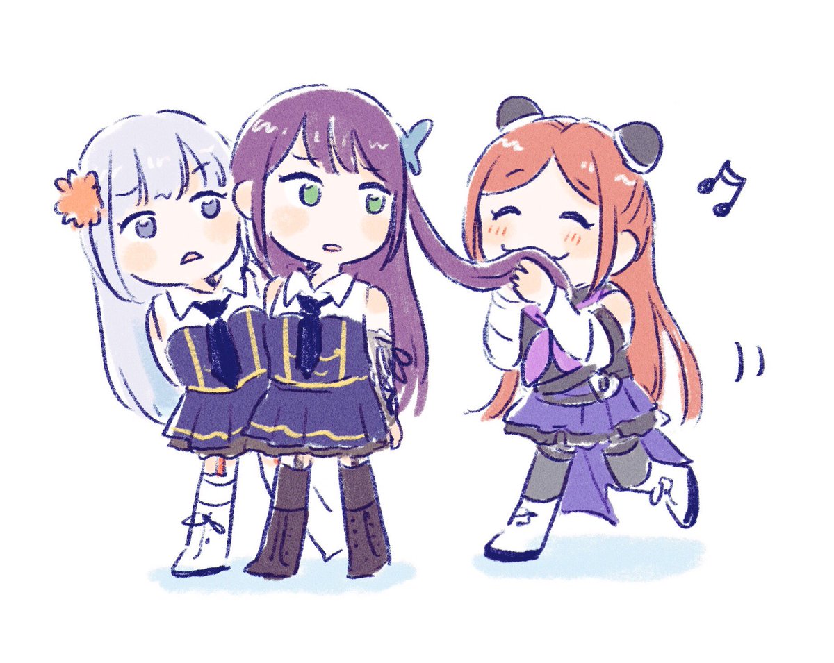 「船田姉妹と燈ちゃん…すきだな…☺️
#アサルトリリィ 」|もりやま🐥牛乳ぷりんのイラスト