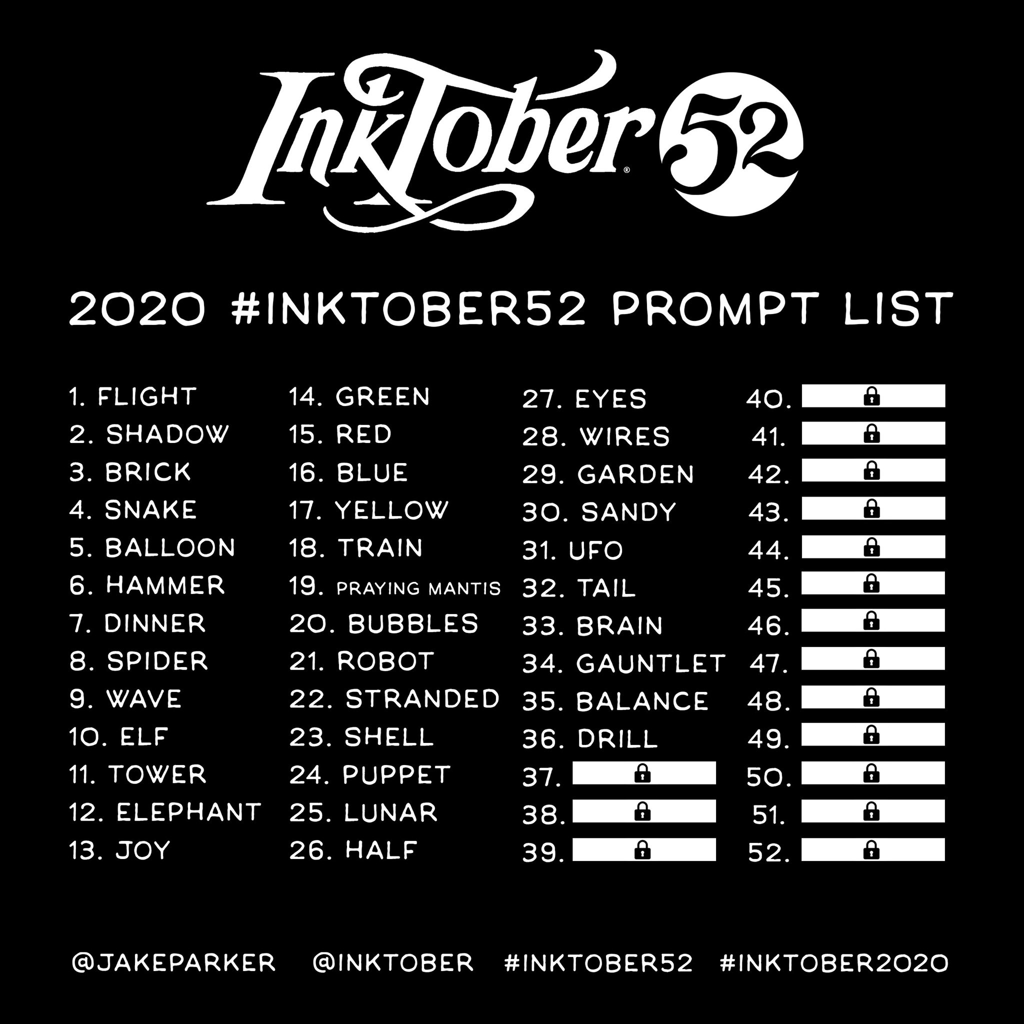 Inktober 2021 liste deutsch
