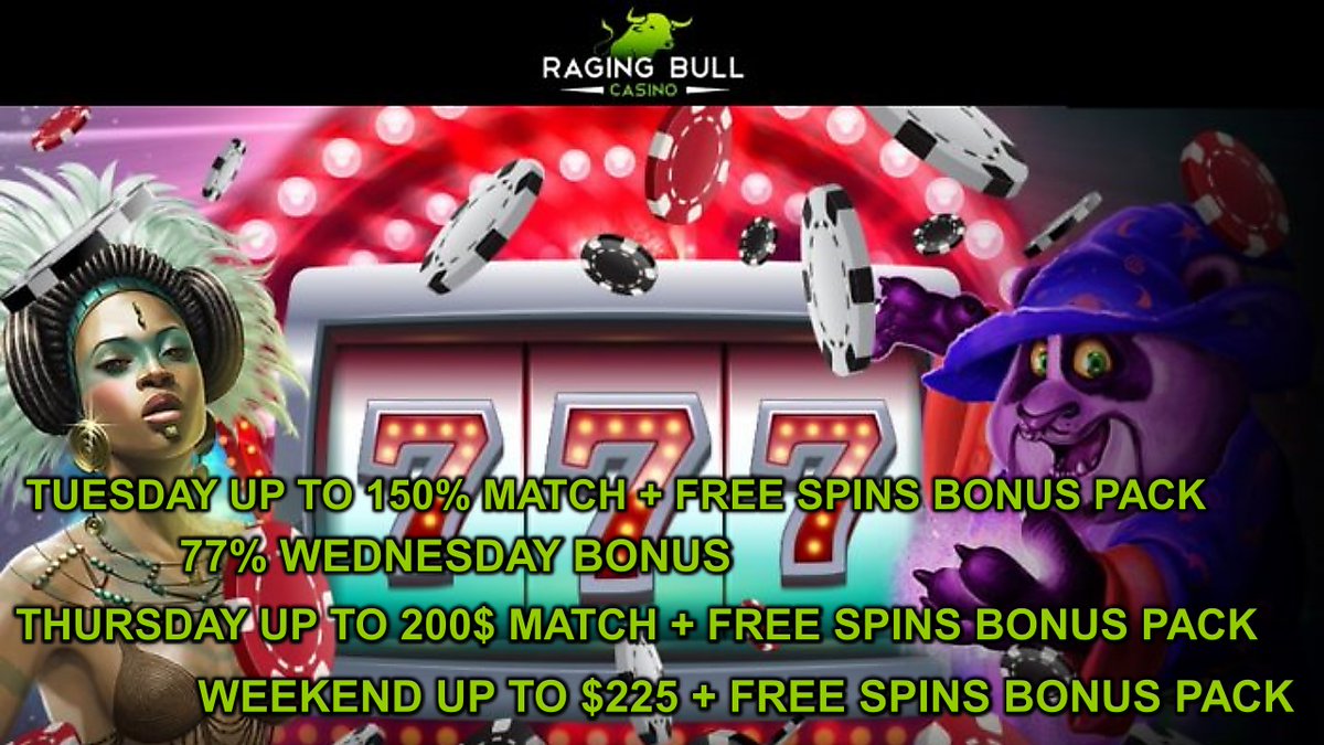 bonus_wizard's tweet photo. Raging Bull casino daily bonuses https://t.co/K261YAKaxY #casino #slots #freespins #bonus #CouponCode #casinobonus #CasinobonusCodes #bestcasinos #RagingBull https://t.co/XipR6no96U