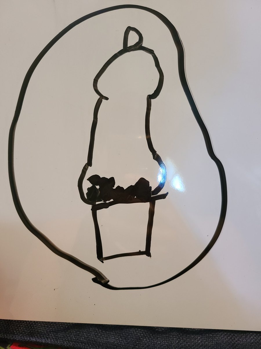 O_Mierca's tweet photo. For online #Kindergarten art class, my son drew a picture of the pepper grinder that was in front of him and then shared with the class. #NotaPenis https://t.co/0BK5n1mPPB