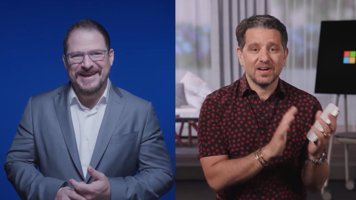 bobodtech's tweet photo. No, it's not new news, but it's still cool to see @cristianoamon and @panos_panay chatting about the @qualcomm-powered #SurfaceDuo. Been having fun trying it out as well.... #QualcommWatchParty https://t.co/eATPAwqVXG