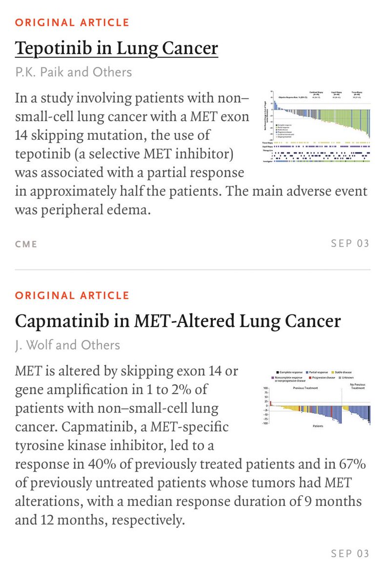 #lungcancer field is evolving for the best of our patients. Clinical trials are the basis to continue developing new treatments. #MET #RET <a href="/NEJM/">NEJM</a>