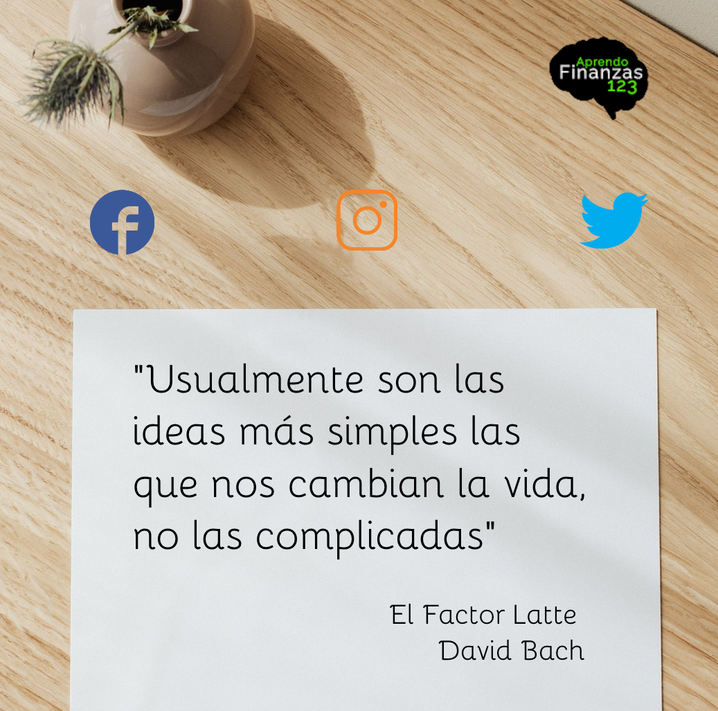 123Aprendo's tweet photo. Feliz día amigos. Hoy les traemos un consejo del #libro, #ElFactorLatte de #DavidBach. No nos compliquemos para empezar a cuidar nuestras #finanzas, da el primer paso.
#aprendofinanzas123 #ahorro #presupuesto #inversiones #inteligenciafinanciera #labellezaestáenlosencillo https://t.co/3WiWpcLNYP