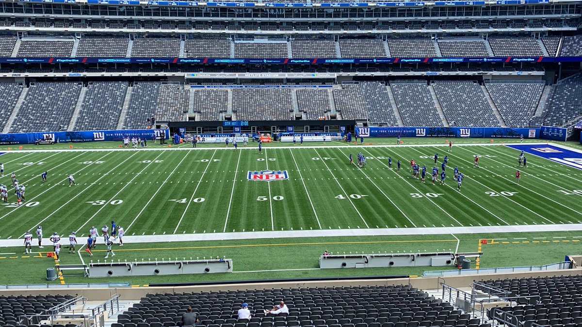 ThePapacast's tweet photo. Getting set to call @Giants #BlueWhiteScrimmage presented @QuestDX @MetLifeStadium from @HMHNewJersey broadcast booth. Join @CarlBanksGIII @ShaunOHara60 @BruceBeck4NY &amp; me. Airs Friday night @NBCNewYork 7pm https://t.co/sSHDu5LMqD 8pm. https://t.co/SbFR3almn4