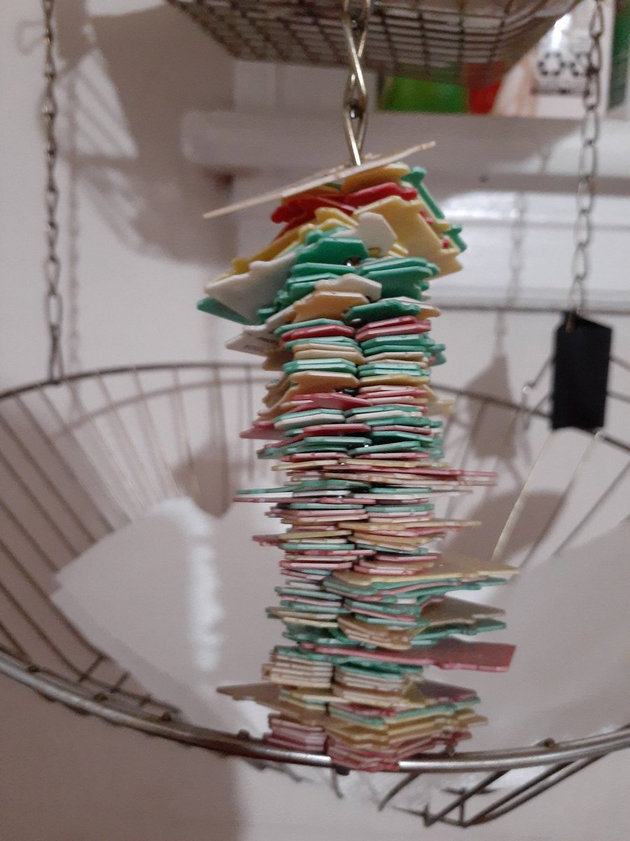 Aric_with_a_A's tweet image. I collect those!  Each time I get a loaf of bread or whatever I put one on the hanging basket thingy where I put fruit and other food stuffs, they usually have a date on them as well if it is something that can go stale.  They are called bread clips!  #BREADCLIPS