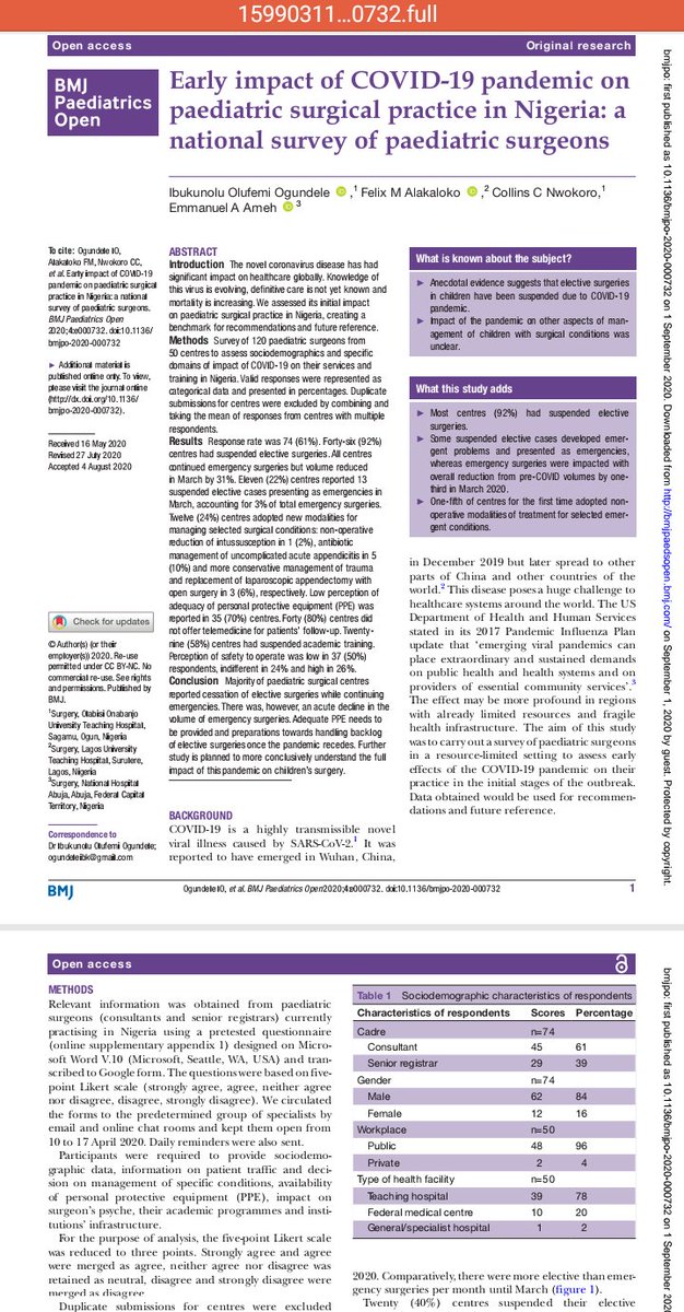 docibkint's tweet photo. Children are not little adults. They are unique individuals with peculiar physiology. In caring for their health needs, time is of the essence. This fact has some bearing on their care during the COVID-19 pandemic.
My team and I set out in the early days of the pandemic to study https://t.co/c2WNBlBh0J