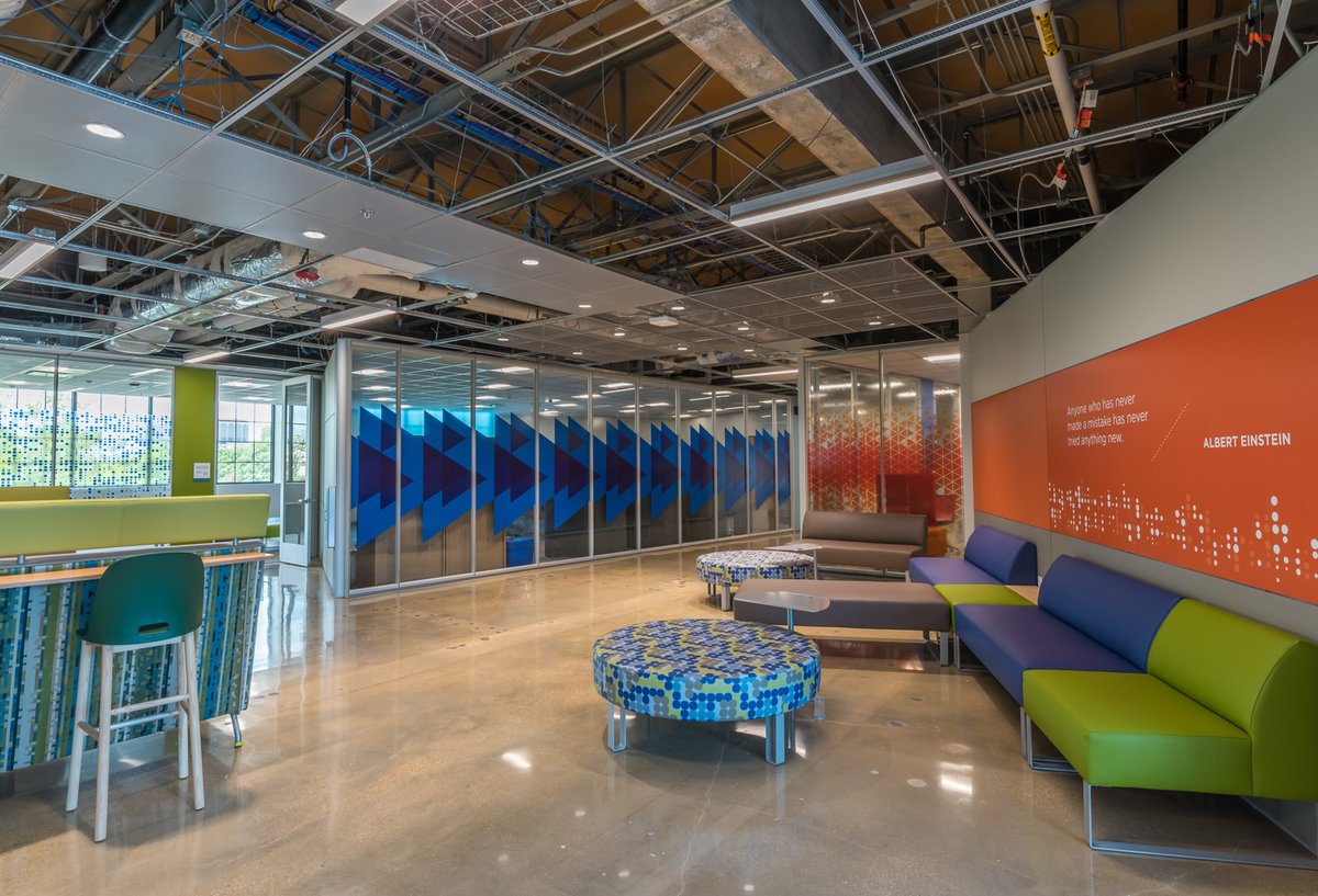 DIRTT's tweet photo. Build flexible school interiors, quickly. From learning commons to classrooms, #DIRTT gives you the building blocks to support ongoing change. Learn how this #construction method has helped others by checking out some #DIRTTforEducation environments: https://t.co/O7zZ8ECgFP https://t.co/58TPsCbyBW