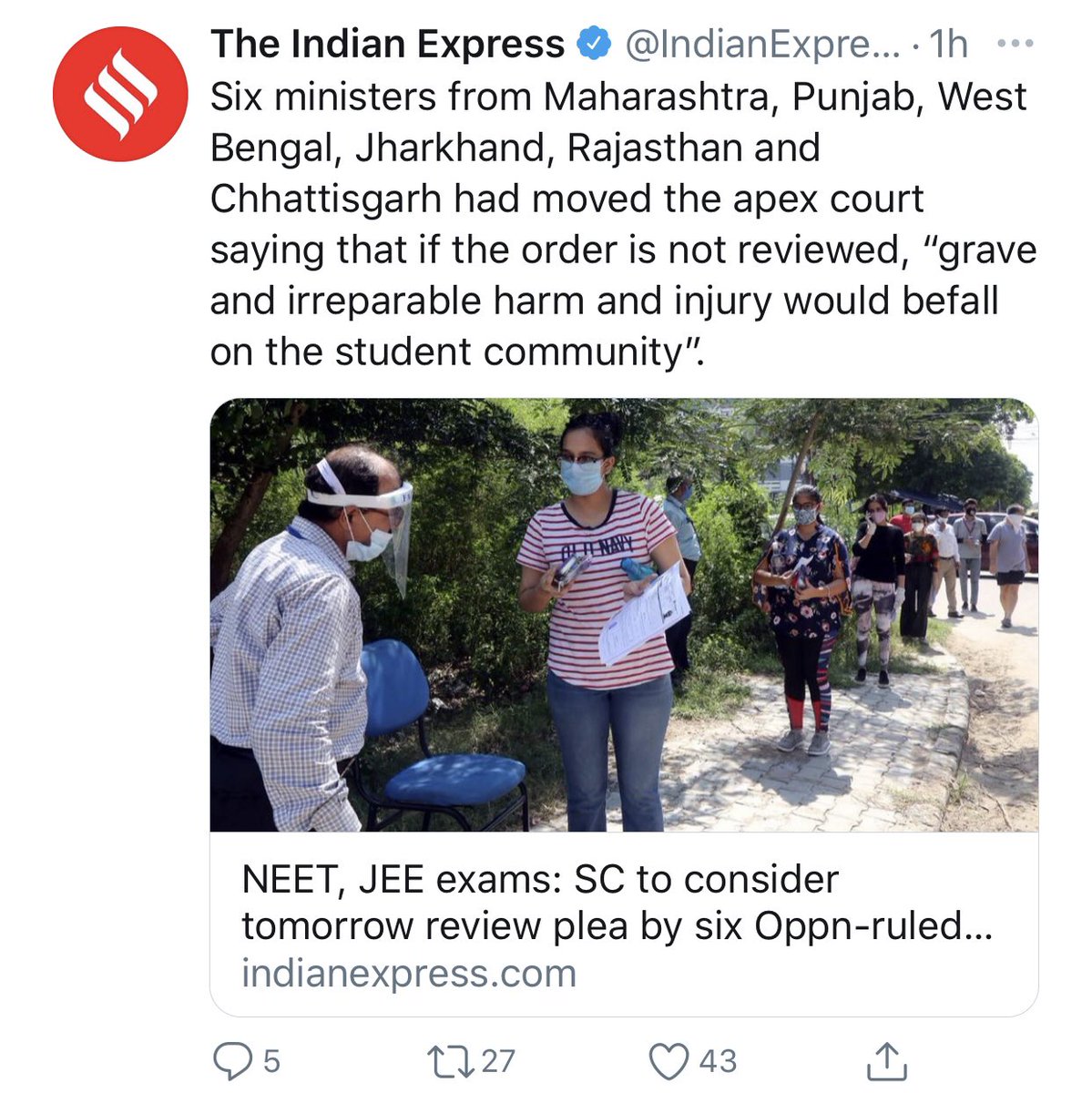 LicypriyaK's tweet photo. If they know this then why not invoking State Disaster Management Act to postpone the exams ? 

OUR LEADERS LIE; STUDENTS DIE.

#JEEFailedPostponeNEET 
#SupremeCourt_PostponeNEETJEE
#SaveStudentsLives 

SPEAK OUT NOW. 🙏🏻 https://t.co/9bsvZJjcfP