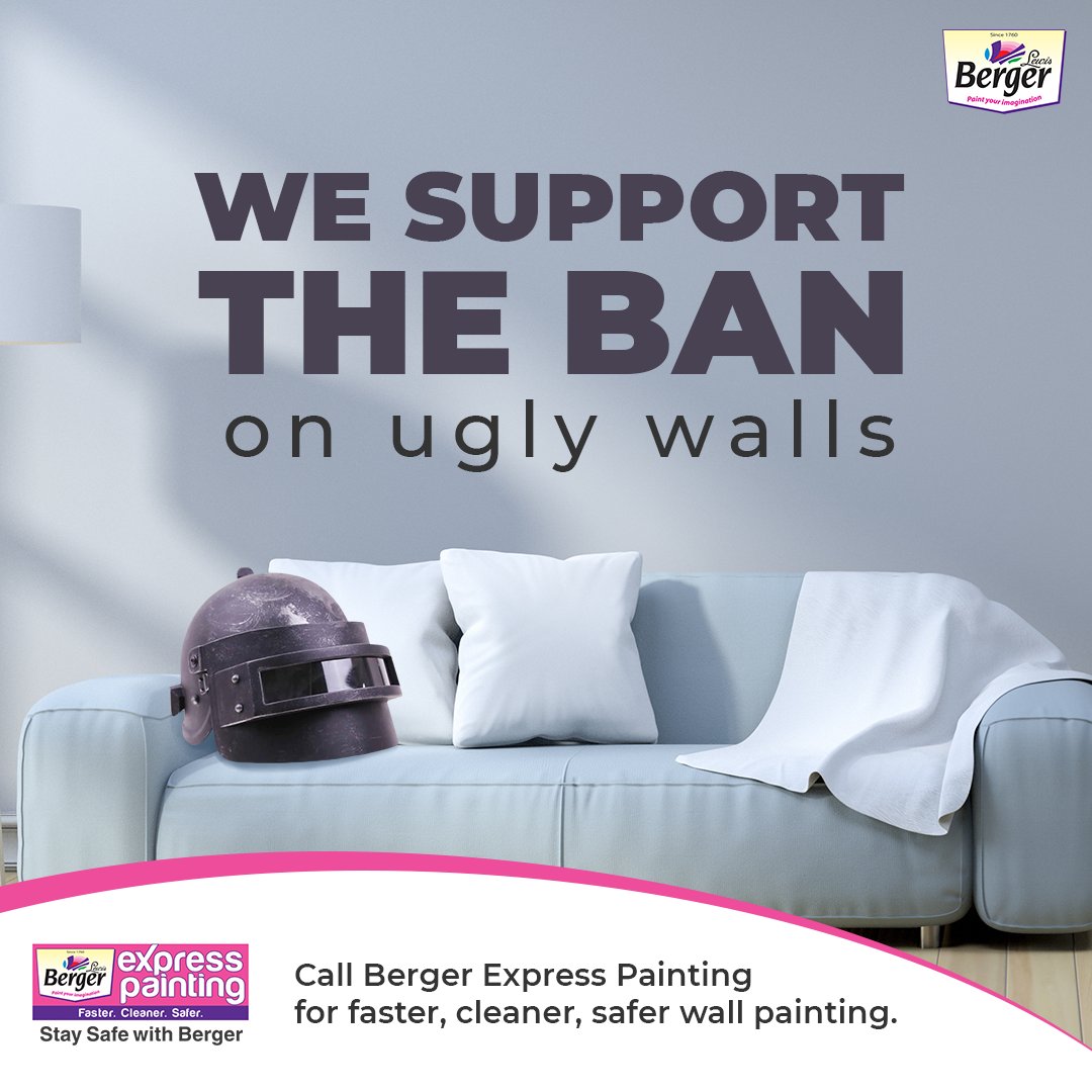 BergerPaintsInd's tweet photo. We are all in support for banning old and unpleasant walls, as #BergerExpressPainting makes a super-safe painting experience possible!
Get your home painted without compromising on safety.
Book now - https://t.co/rFitzm7yev
#FasterCleanerSafer #experienceXP https://t.co/k2fFaBzqus