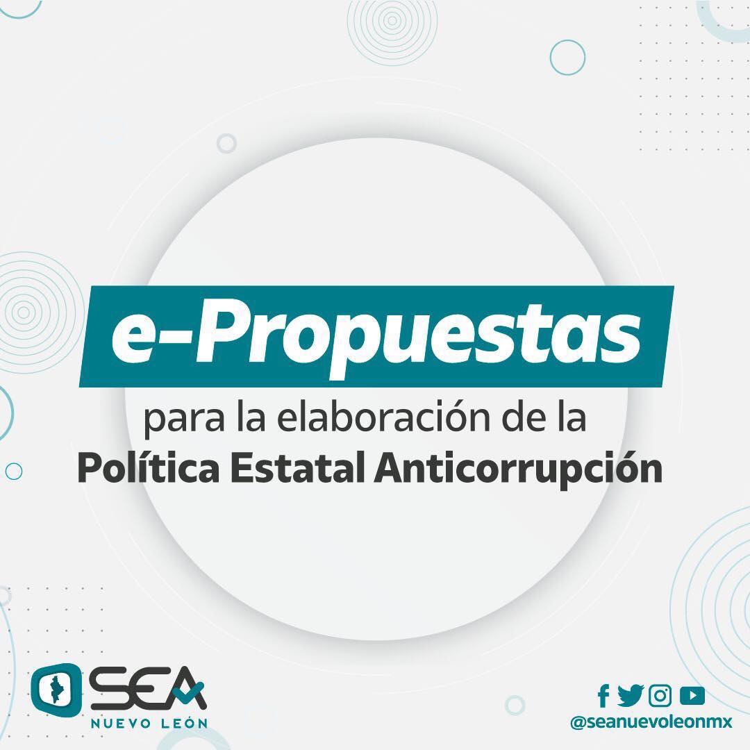 seanuevoleonmx's tweet photo. #ePropuestas | ¿Te interesan los temas anticorrupción?

📝Te invitamos a conocer e-Propuestas, ingresa al siguiente enlace y participa:

🌐https://t.co/khlhecBEtA

✅#UnidosContraLaCorrupción
✅#PolíticaEstatalAntocorrupción https://t.co/v1HexiMrsz