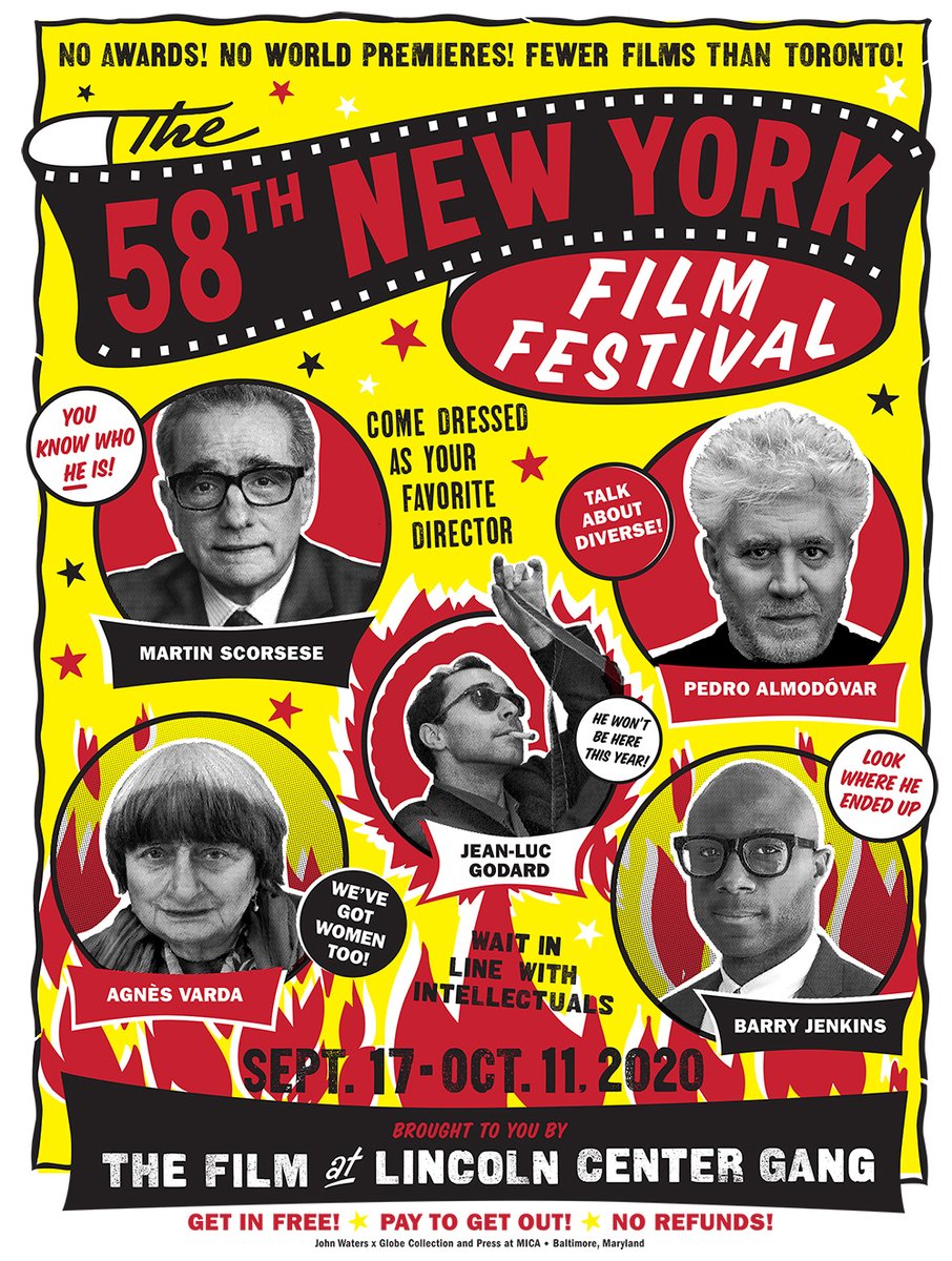 TheNYFF's tweet photo. John Waters has designed the poster for the 58th #NYFF!

“Since none of my films were ever chosen to be in the New York Film Festival, I was thrilled to be asked to design this year’s poster. I always knew I’d get my ass in there somehow!"

Pre-order: https://t.co/a0dq9lmIWU https://t.co/FaBLVBxArN