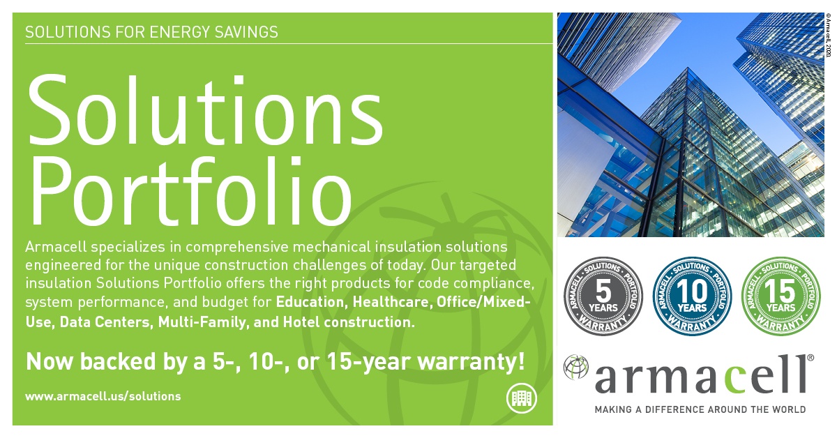 Armacell_US's tweet photo. Armacell North America now offers a 5-, 10- or 15-year warranty when you choose one of our Solutions Portfolio packages tailored to your project! https://t.co/cJ2PnZUC2V #ArmacellHasSolutions #ArmacellisEverywhere #SpecifyWithConfidence https://t.co/uLv65oSaWG