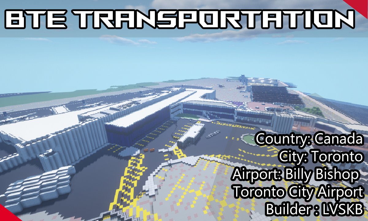 btetransport's tweet photo. First Airport showcased after the BTE Airports Merge, our first official Airport built by LVSKB in Toronto Canada. Personal opinion: it's epic to see this type of buildings in our showcase now!!

#canada #toronto #airport #airplane #minecraft #buildtheearth #btecanada #bte https://t.co/e69U9AJRSA