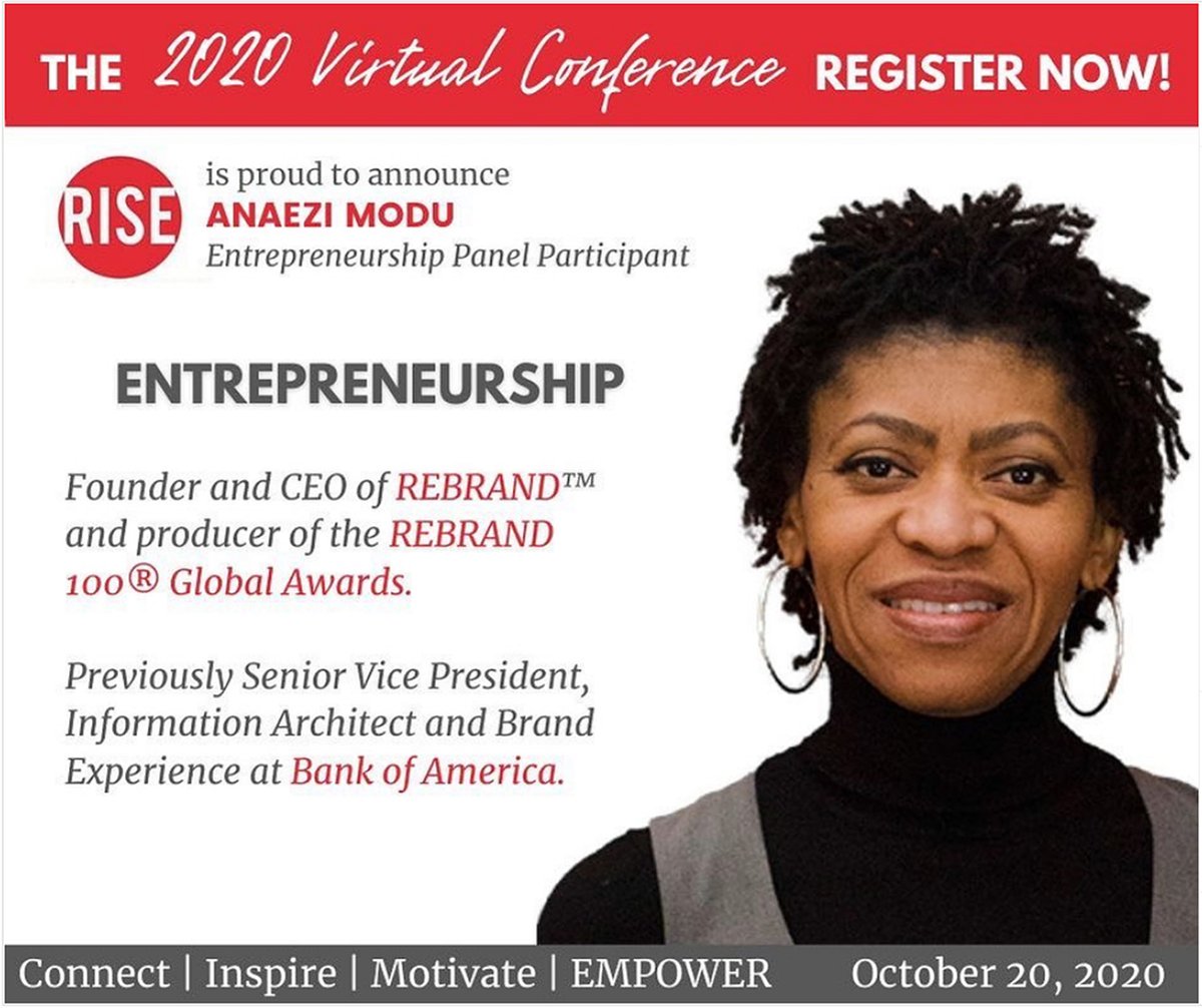 AnaeziModu's tweet image. Proud to be speaking at the RISE Women's Leadership Conference! Join us this Oct 20. More details at risewlc.com
#networking #leadership #empowerment #trailblazer #womenentrepreneurs #WomensLeadership #Virtual #Conference #leadership #entrepreneurship #RISEWLC2020