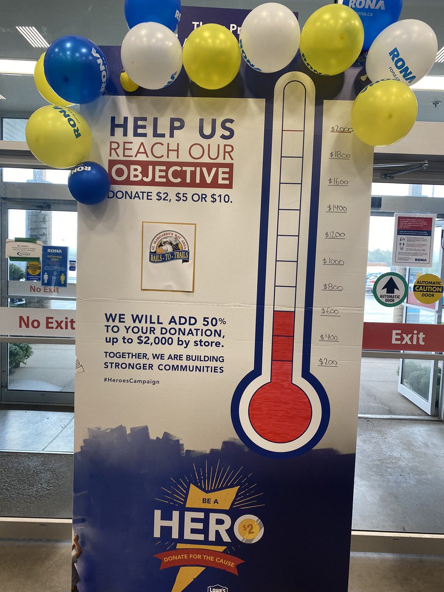 RonaTantallon's tweet photo. We have raised $600 in 3 days of our
@HEROCampaign.
Help us reach our goal of $2000 for the month of September to #supportlocal St Margaret’s Bay Rails to Trails!
#BeAHero

@LowesCanadaCorp @RONAinc @JQ_ops https://t.co/yCNKezY8jr