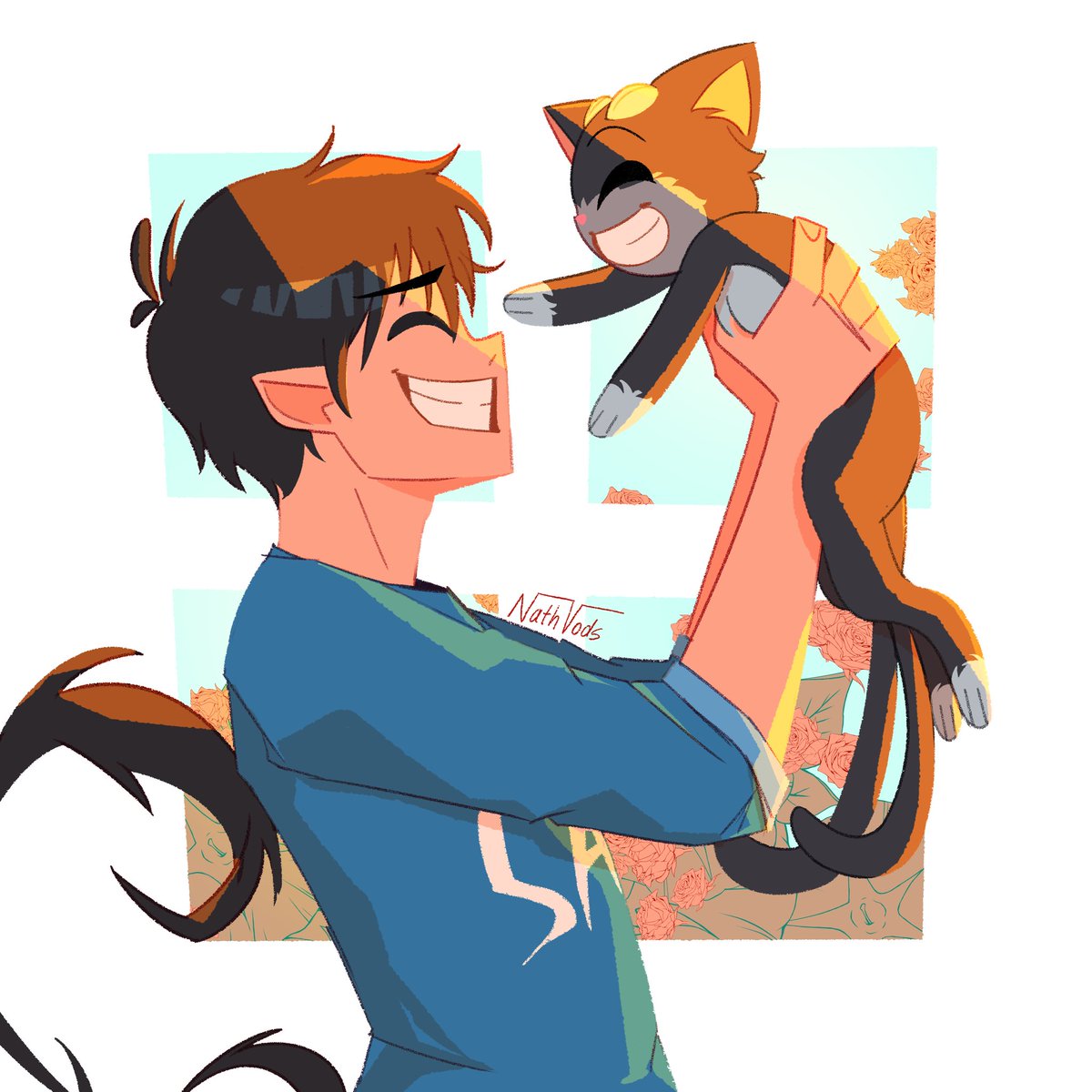 demon boy and his demon kitty!! tailed demon boy and his two tailed demon kitty!!!! #blueexorcist #rinokumura