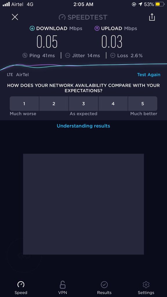 MohsinMusani1's tweet photo. Getting Trouble In 4G speed. There is no supportive response in Airtel Thanks App. We continuasly contact customer care but not got solution for better speed. Look into matter and save your trust in Advertising that “ANKHE KHOLO AUR SAHI CHUNO.”@Airtel_Presence https://t.co/JcStq5kHUr
