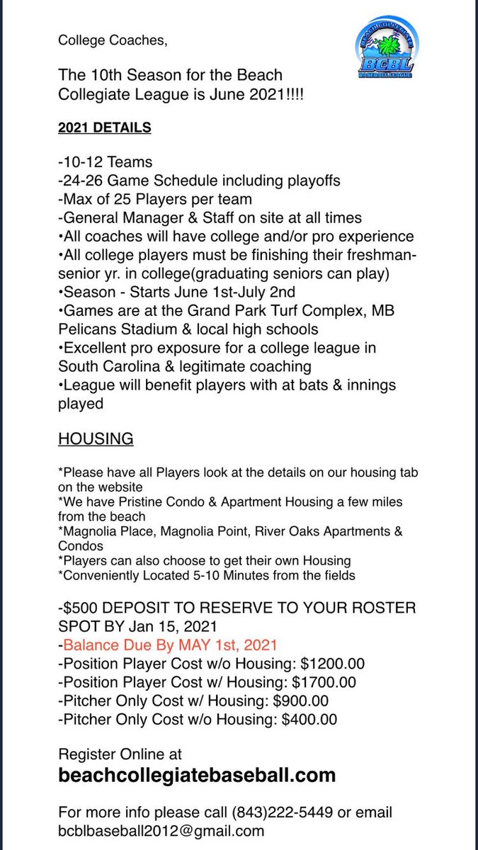 RiverLagoon's tweet photo. Today is the day! The Little River Lagoon is looking for players for the upcoming summer season. If interested email Nsuarez4848@gmail.com or DM head coach @nsuarez48 #GoGoons https://t.co/u1WtCRx3De