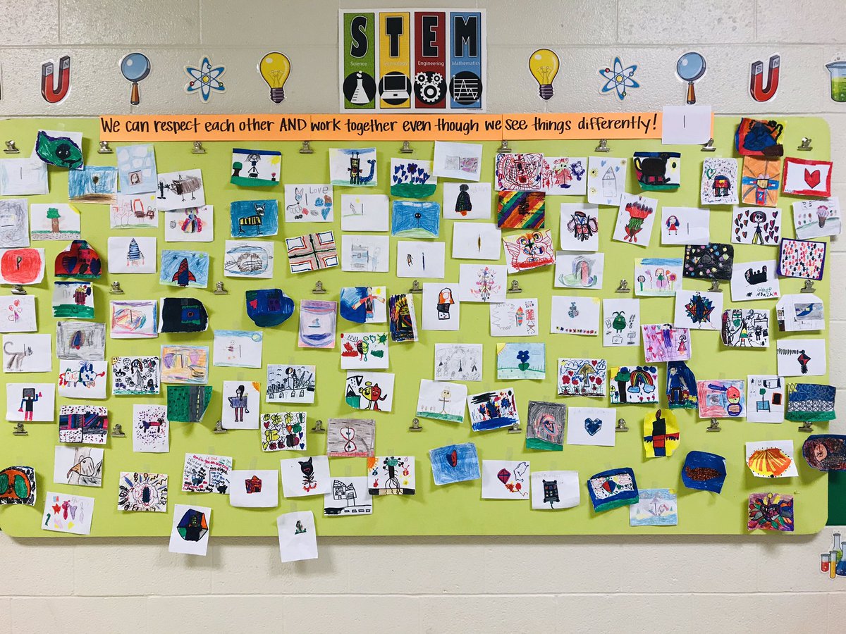 tessa_ashworth's tweet image. STREAM Project: We read “They All Saw A Cat” and then turned a vertical line into a picture. Can you believe not one person in the school saw the line the same way?!? #respectourdifferences #wecanstillworktogether #steMcdowell @mcdowell_elem @BreckonDPennell @MauryCoSchools