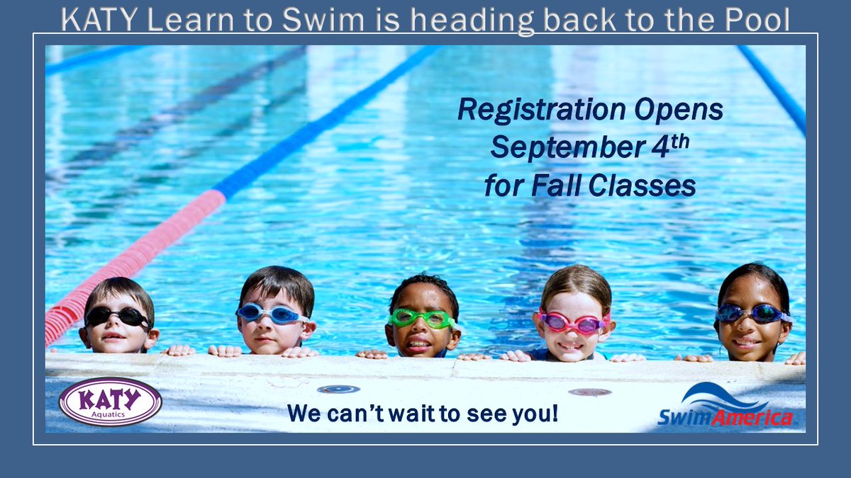 Are you ready to jump in? KATY Aquatics Learn to Swim is heading back to the Pool! Visit katyaquatics.org and click on Learn to Swim for class days and times. #KatySwimming #BackToSwim #WeGotSwimSkills