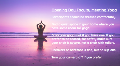 We started our opening faculty meeting with a yoga session. What a wonderful way to start the school year with #SEL #Mindfulness. Thank you to HSS for recording the session exclusively for our <a href="/wwmsedison/">Woodrow Wilson MS</a> staff <a href="/MsJennBlevins/">𝓙𝓮𝓷𝓷𝓲𝓯𝓮𝓻 𝓑𝓵𝓮𝓿𝓲𝓷𝓼</a> #shinebrightedison