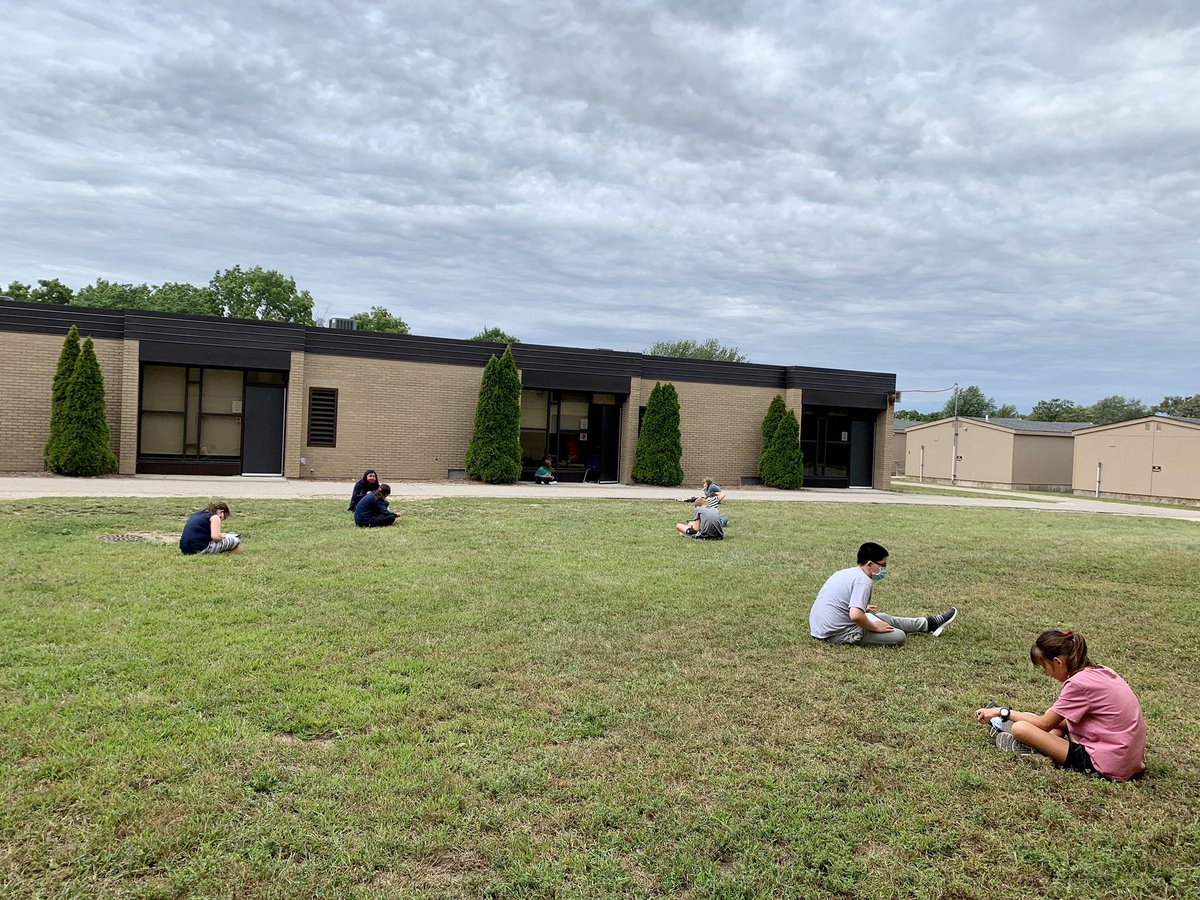 jenhaisma's tweet photo. It’s so easy to focus on the restrictions, but this is something I never would have done the first week of school. I think we’re all enjoying the mask breaks/outdoor work time this year. https://t.co/e7wRKxDdfq
