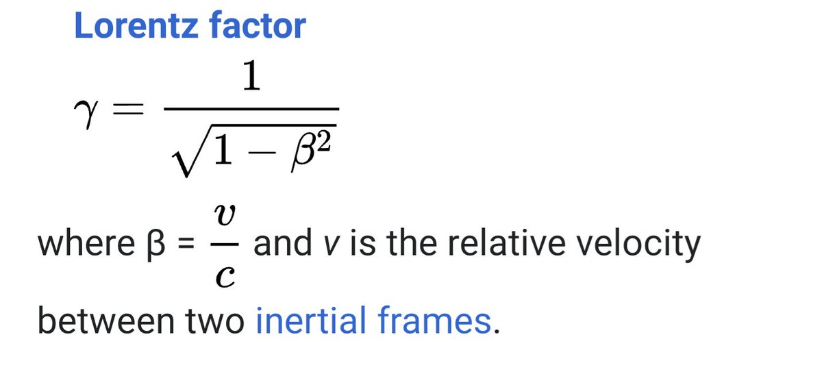 DAY 7 - Favorite relativistic equation: Time dilution.This equation basically means that time evolves differently for every moving object but the difference is too little and can only be noticed when the velocity (speed) of the said object is around the speed of light C.