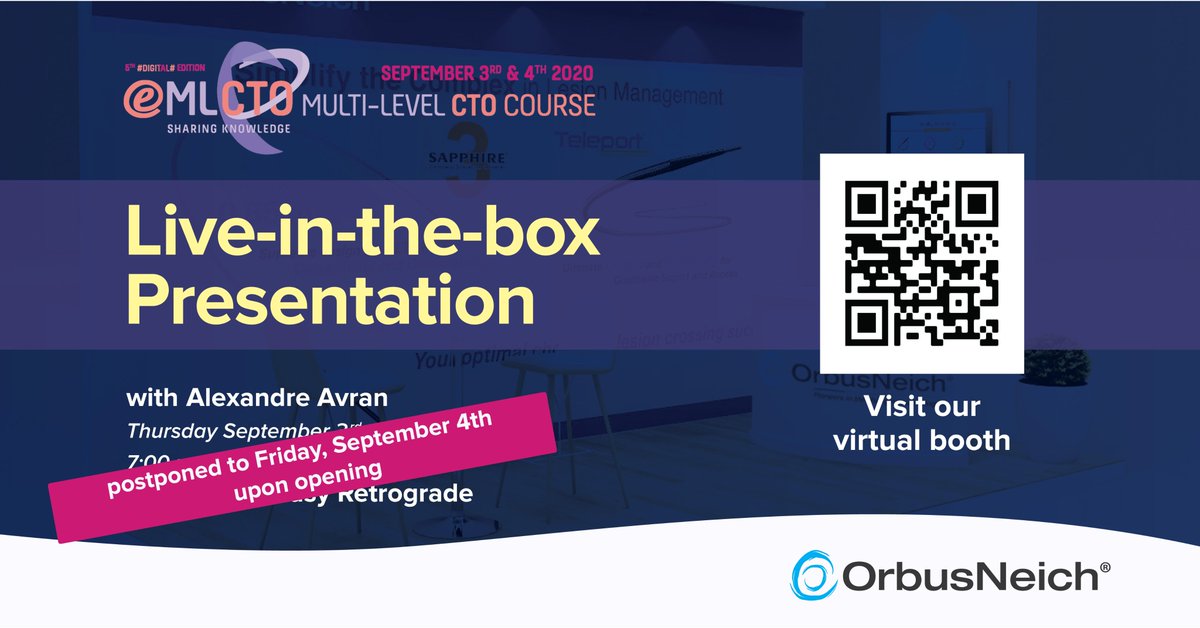 OrbusNeich's tweet photo. Please note that our Live-in-the-box presentation with Dr. Alexandre Avran at the #eMLCTO had to be postponed and will take place first thing tomorrow! Stay tuned!

#SimplifyTheComplex #cardiotwitter https://t.co/7GGrwUxTXl