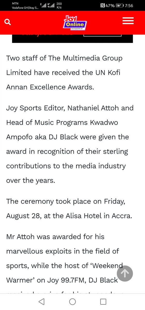 16. DJ Black. Joy FM. https://www.myjoyonline.com/news/national/2-multimedia-staff-honoured-at-7th-global-leadership-service-to-humanity-awards/