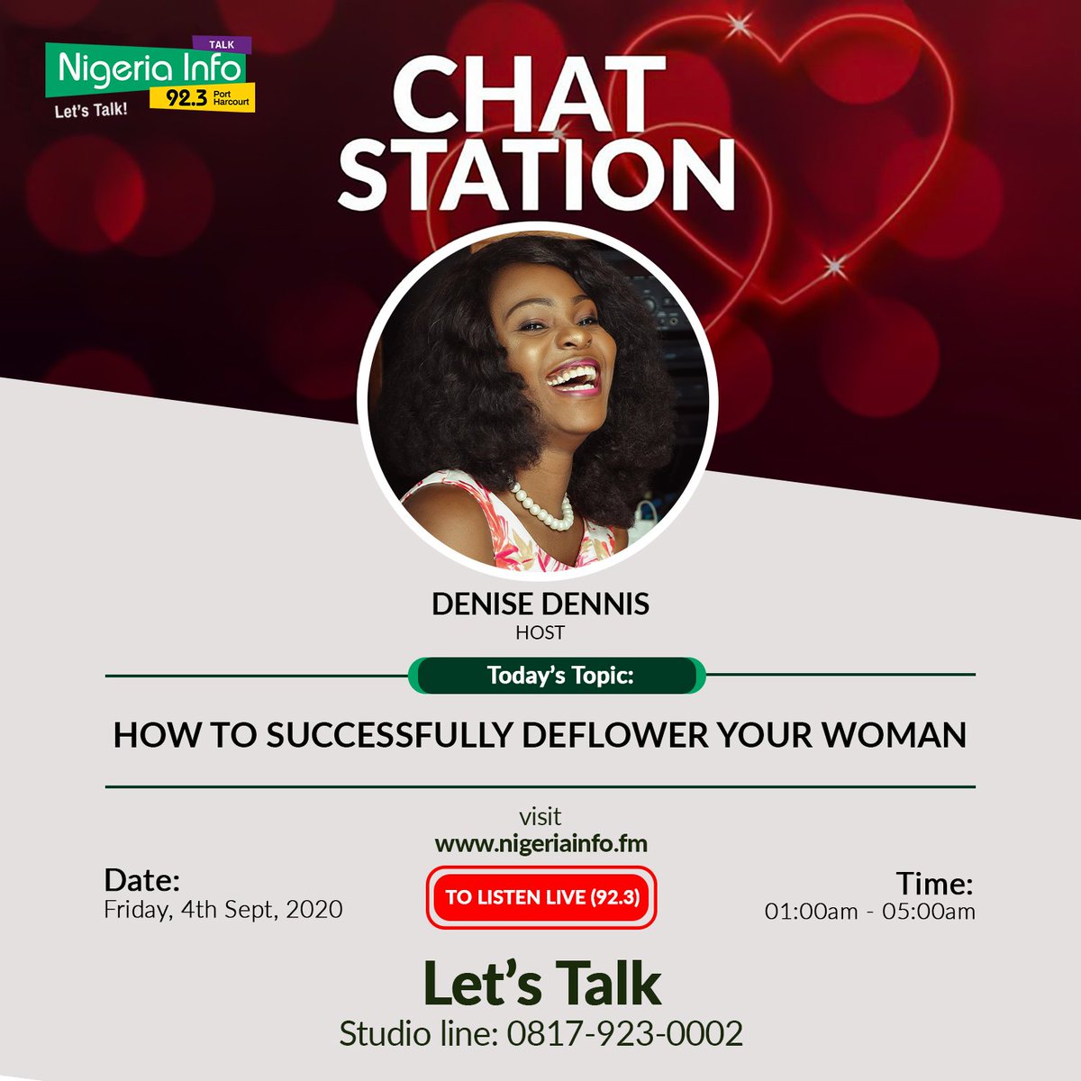 _denise_dennis's tweet photo. Hear me, Hear me,
Oh ye husbands that have tried countless times to deflower your wife without success since your wedding day either because she complains that it is too painful or you dread the idea of being her first,
THIS IS FOR YOU.
Join me tonight and let us solve  PROBLEM o https://t.co/RUwCmqSBaX