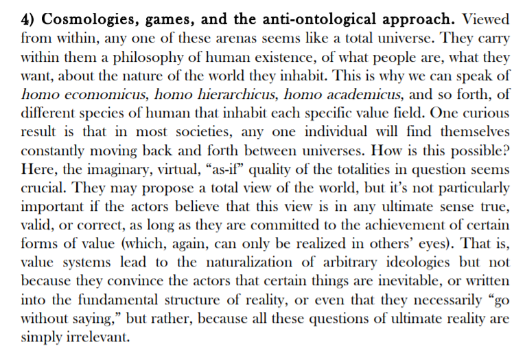 In a section somewhat confusingly named Cosmologies, games, and the anti-ontological approach, he launches into what seems like a digression on games and the Stanford Prison Experiment, which note that when people are playing a game, there's a Moreover, ICE must be destroyed