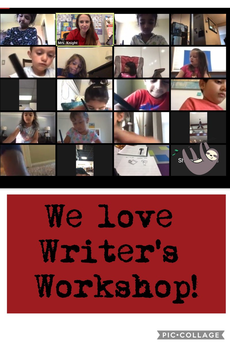 MrsKnightinK's tweet photo. I am always in awe of Kindergarteners during their first Writer's Workshop. It makes me appreciate how much power lies in putting our thoughts on paper. There was a tangible buzz on zoom today as these brand new voives got work making themselves seen and heard! #tcrwp @OneWattles https://t.co/eduM7QGTEa