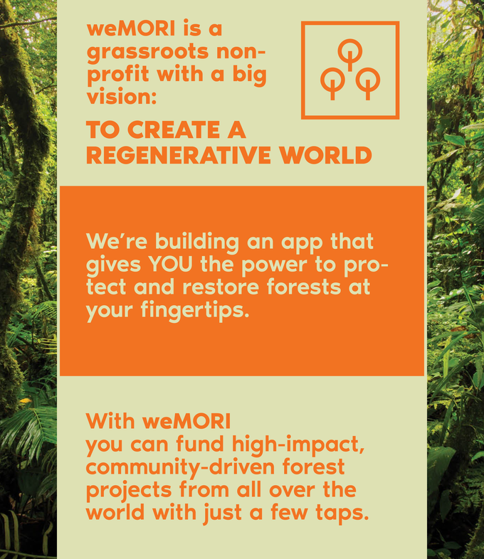 GgjTokyo's tweet photo. @joinwemori is a Kickstarter-funded app that makes it fun and easy to fund protection and restoration projects around the world. For the price of a cup of coffee, you can make real impact. It's just the kind of innovative, impactful and fun project we love here at #GGJTokyo! https://t.co/bumhunRw9F