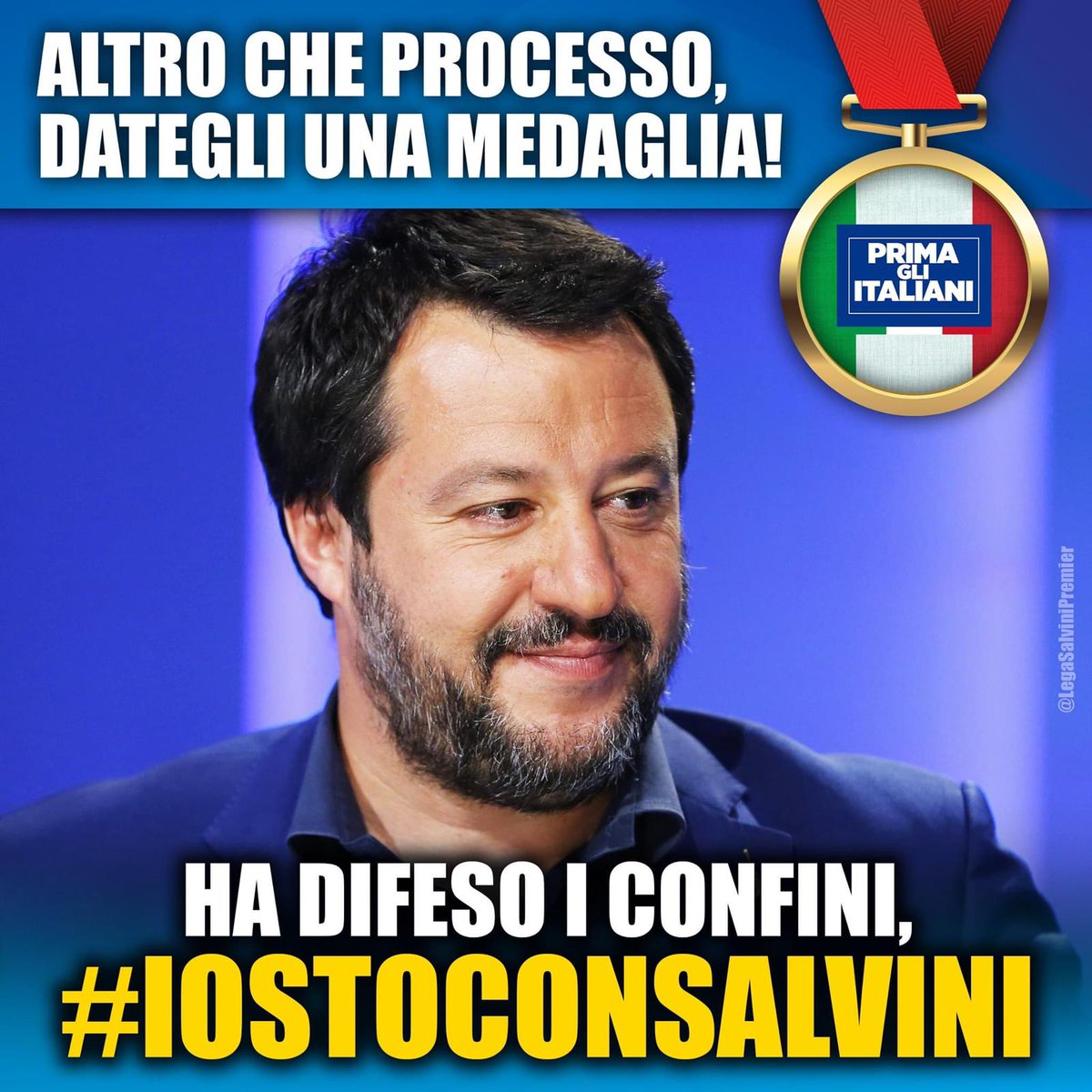 Claudia9932's tweet photo. #processateancheme
#SalviniNonMollare 
#IostoconSalvini 
#complicediSalvini 
#NonToccateSalvini https://t.co/40Z4J9sts3
