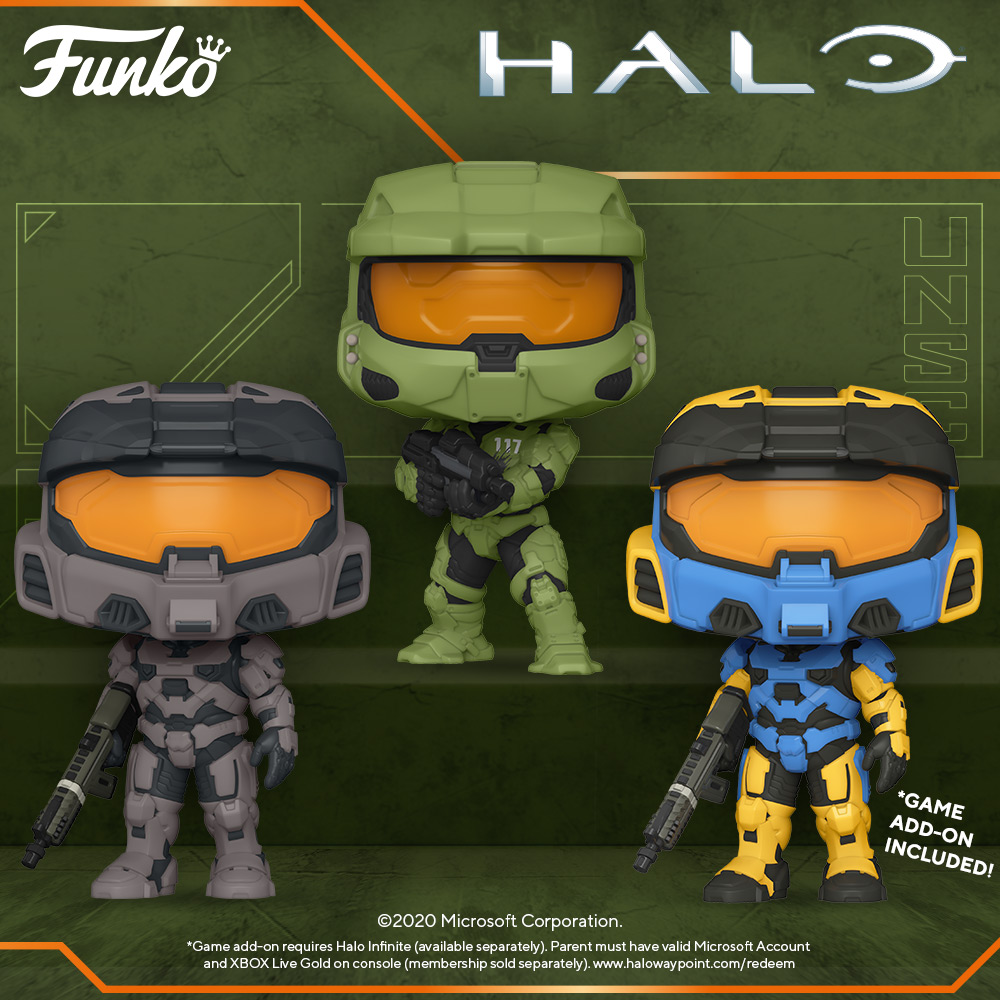 Halo's tweet photo. Complete the line-up! Pre-order these #HaloInfinite @OriginalFunko's starting today and make sure you've got your Spartans ready for action. 

👥 https://t.co/KeUv72figm https://t.co/XPw9sqrsKo