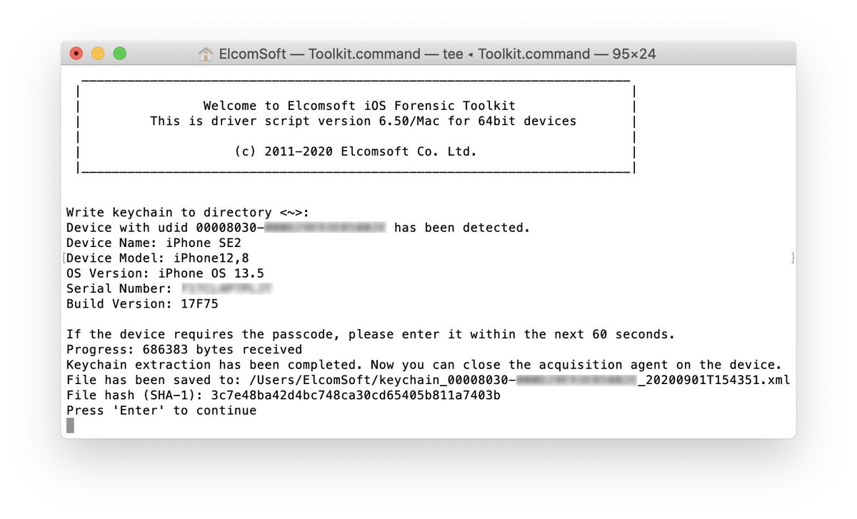 dlymension's tweet photo. Elcomsoft iOS Forensic Toolkit!! 🔥🔥

Full file system and keychain extraction for all iPhones from iPhone 5s to iPhone 11 Pro Max running iOS 9.0 to 13.5 is now possible without jailbreaking..

By - @ElcomSoft
 
https://t.co/Fr1WDviIdK https://t.co/arf0WH6a4T